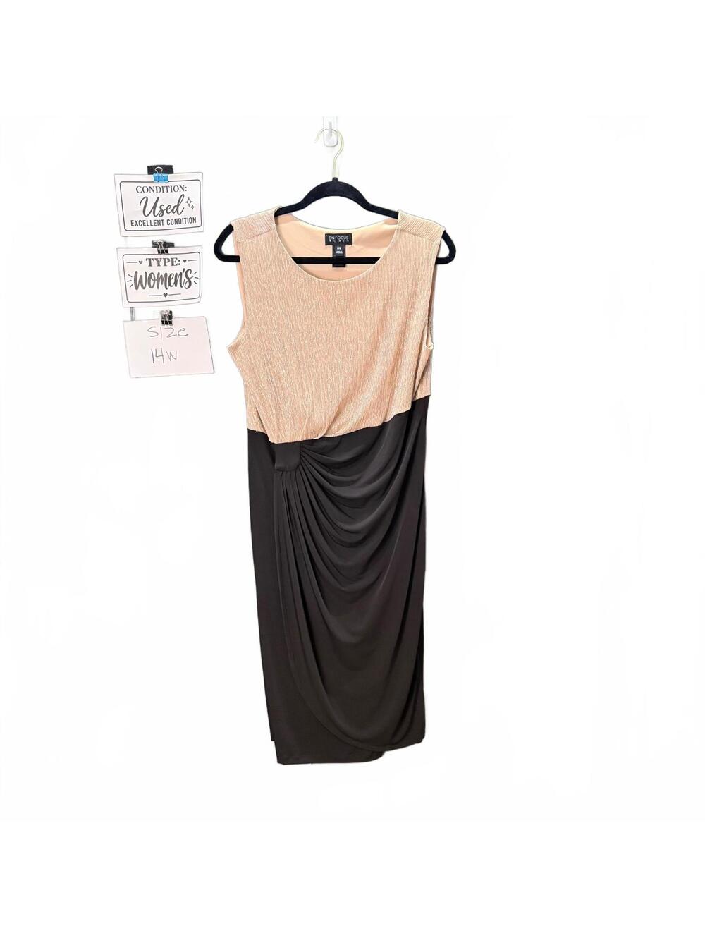 Women’s Gold and Black Sleeveless Dress | SKU 0114